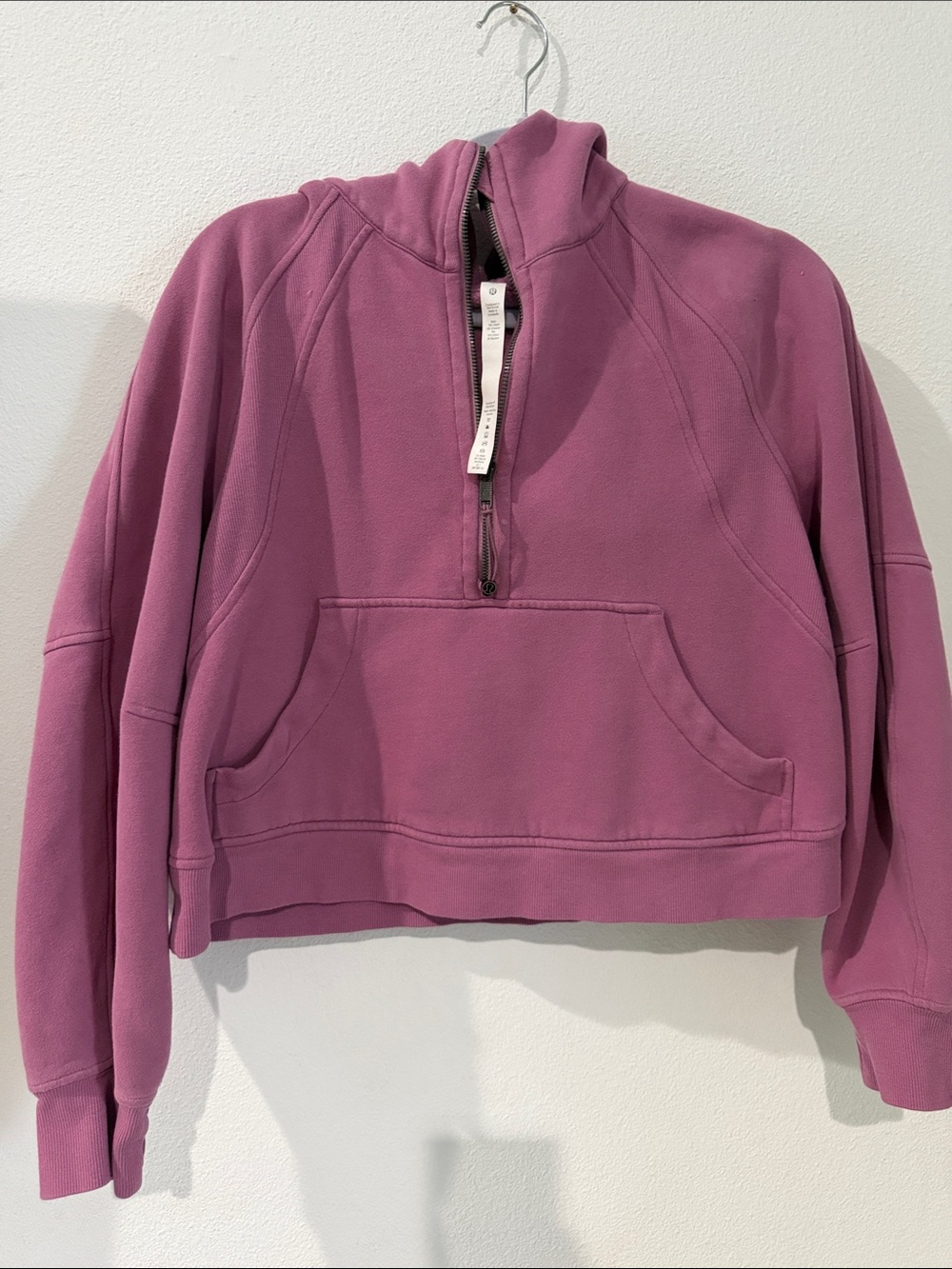 lululemon athletica Cropped Half-Zip Hoodie in Mauve